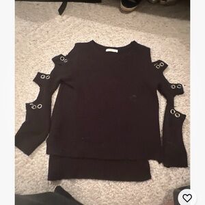 Pinc Premium Girls Sweater Blk Knit Cut Out M SAKS FIFTH AVE Lola And Boys Style